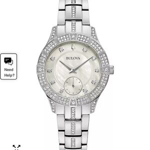 Bulova Women's Phantom Crystal Stainless Steel Mother of Pearl Bracelet Watch